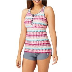 Free Country Women's Multiple colors/Polyester blend Swim Top, Sz L